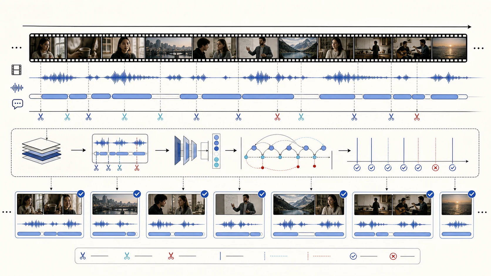 Conceptual overview of speech-aware multimodal video slicing